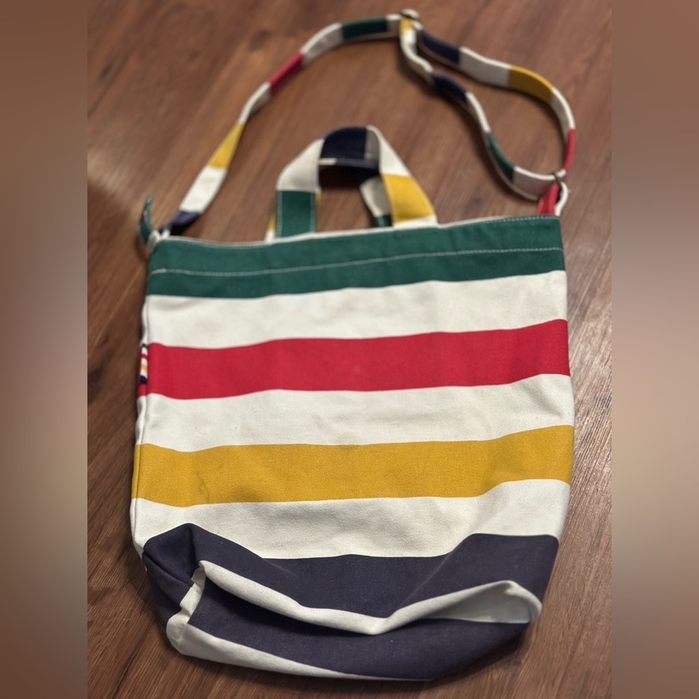 BAGGU X HBC HUDSON BAY COMPANY STRIPE Canvas Tote Crossbody Bag RARE 2012 - Picture 4 of 10